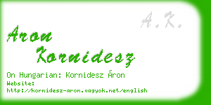 aron kornidesz business card